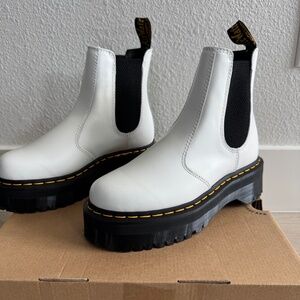 Dr. Martens White leather boots size 6